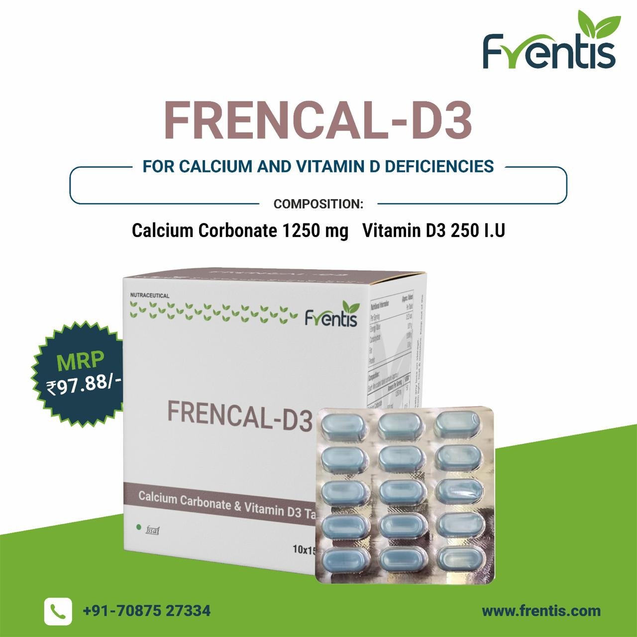 Frencal-D3 Capsules — Frentis Healthcare