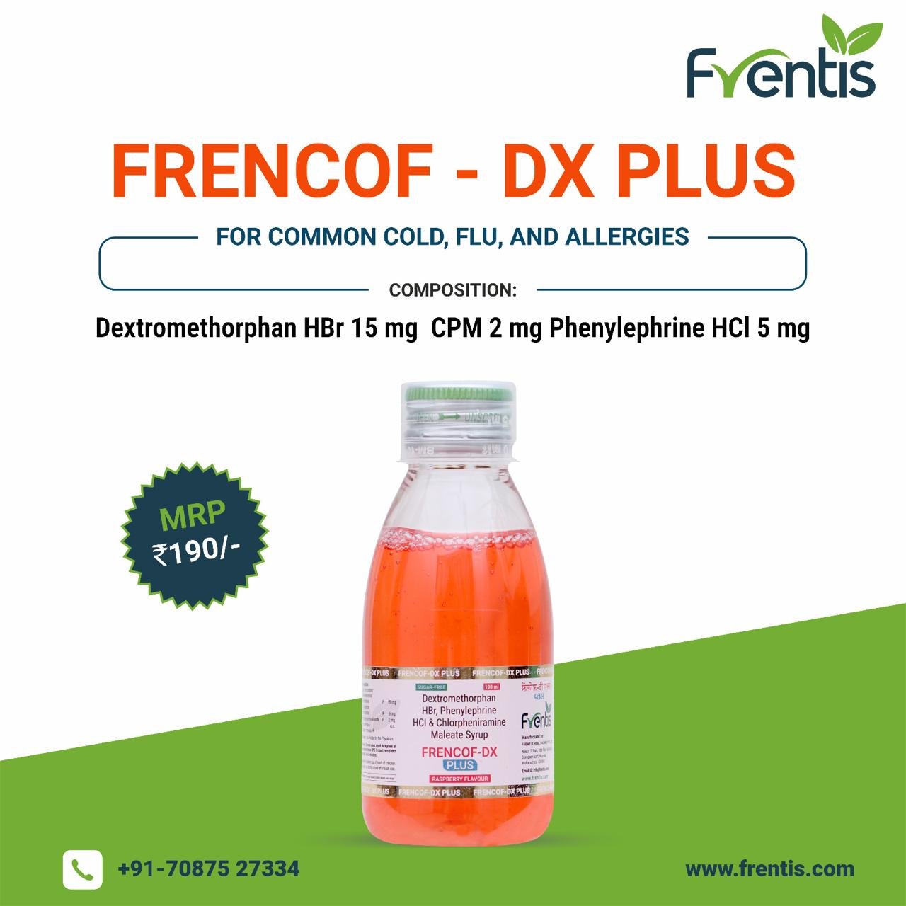 Frencof-DX Plus Cough Syrup — Frentis Healthcare